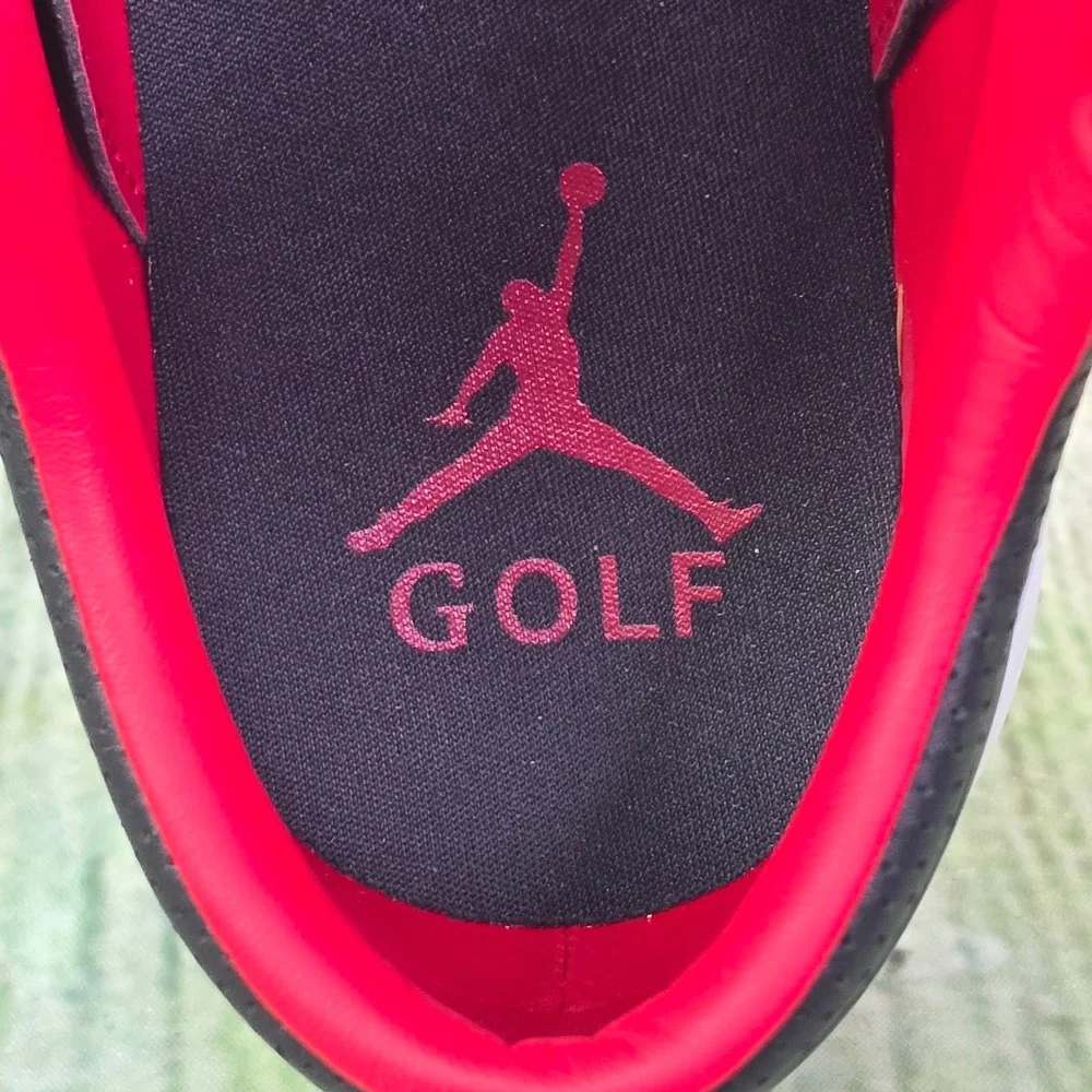 Jordan ADG 4 Golf Shoes Mens 9 Black Red Leather Spikeless DM0103-015 Jumpman